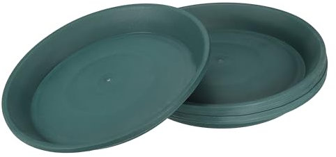 M METERXITY 5 Pack Planter Saucers - Plastic Plant Tray Flowerpot Drip Trays Round Apply to Outdoor/Garden (8 Inch/ 20.5cm, Green)