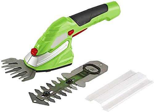 Cizalla de césped inalámbrica de 3,6 V, Cortasetos de Campo 2 en 1, eléctrica pequeña con batería/Cargador de Iones de Litio de 2000 Mah, Utilizada para podar Plantas o Cultivar césped