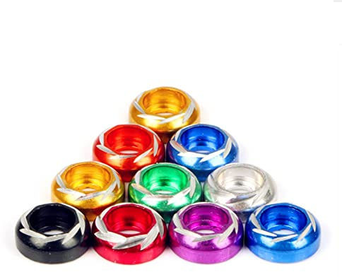 Rondelle piatte rondelle rondelle metalliche assortite 5 pezzi M6 rondelle in lega di alluminio multicolore per la modifica e la decorazione della moto Rondella