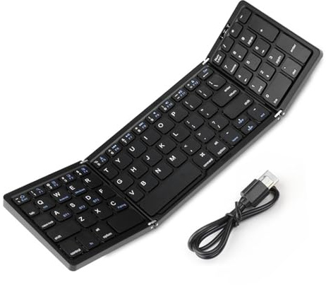 JINGAN Clavier Pliable sans Fil, Clavier sans Fil Pliable | Clavier multidispositif Pliable à Trois, Clavier multisystème pour Une Saisie multilingue et silencieuse