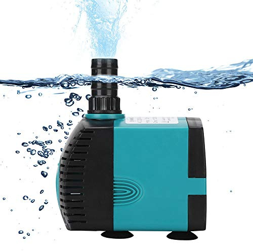 Mini Wasserpumpen Tauchpumpe 3000L/H, Aquarium pumpe mit 3 Düsen 19mm-22mm-27mm, 60w Wasserpumpe für Teich Brunnen Aquarium Garten
