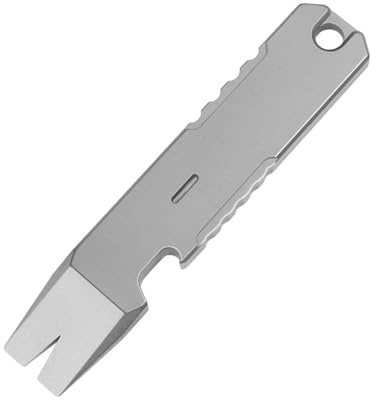 Mini palanqueta, EDC palanca, palanca de titanio de bolsillo con orificio para colgar y abrebotellas para camping al aire libre, aventuras en la jungla y caza