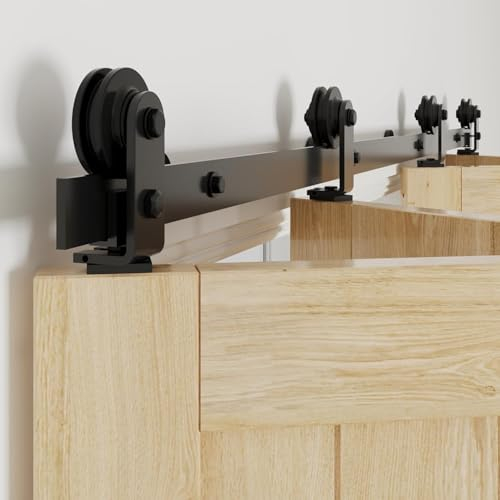 WINSOON Bifold Door Hardware 137,2 cm: Bi fold Heavy Duty Bifold Scheunentor-Hardware-Kit – 137,2 cm Gleitschiene für max. vier 30,5 cm Scheunentorpaneele 116,8 cm Öffnung – einfache Montage, Türen