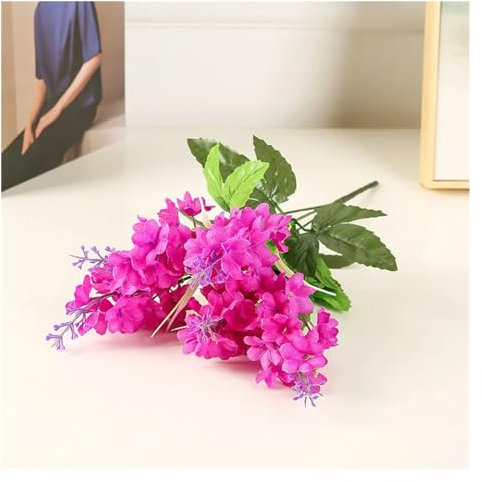 OXGQDTDQ MIUYTRN 4 Stück künstliche Blumen, Hyazinthen, Hochzeitsblumen, Violette Blumen, künstliche Kunststoffblumen for den Außenbereich, Garten, Veranda, Fensterdekoration cuicui(Rose Red)