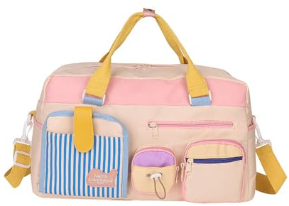 Vllcsla Reisetasche Damen 47x22x27CM wasserdichte Sporttasche Große Sportbeutel 27,9L Weekender Übernachtungstasche mit Schuhfach und Nasstasche, Mehrere Taschen
