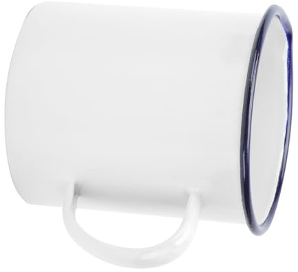 SEWOART Multifunktionaler Emaillebecher 500ml Weiß mit Skala Anti Rust und Gesund für Familien und Restaurants