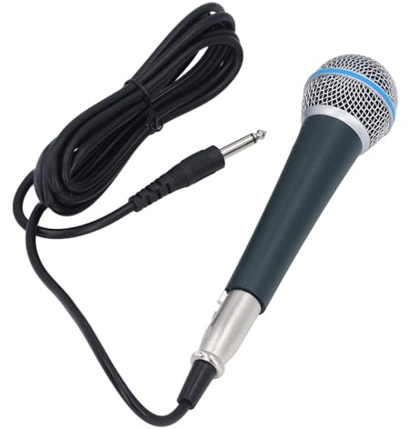 Professionell Kardioid Dynamisk Sångmikrofon, Härdat Ljudhuvud, Aluminiumlegering Av flyg- och Rymdkvalitet, 3-stifts XLR-port, Förlängd Kabel med Mikrofonpåse