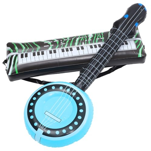 JOINPAYA 2-teiliges Aufblasbares Musikinstrumenten-set Aufblasbares Banjo Für Party-spielzeug Wiederverwendbares Inflationsinstrument Elektronische Tastaturen