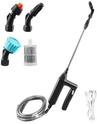 Elektrischer Pflanzensprüher, Akku Drucksprüher, Elektrischer Drucksprüher, Elektrisches Sprühgerät, Gartenspritze Mit 3 Verstellbar Düsen Und 5m Schlauch, Für Garten, Hof, Rasen Und Unkraut