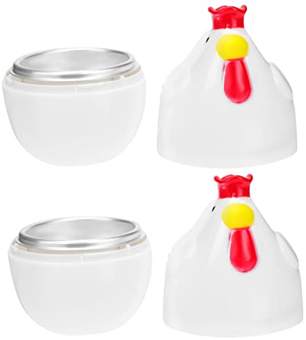 PHENOFICE Cuiseur Vapeur Pour Œufs Micro-ondes En Plastique Résistant à La Chaleur, Lot De 2 De Poussin, Taille Compacte, Accessoire Pratique Pour Cuisson Rapide Au Petit-déjeuner