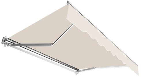 Izrielar Gelenkarmmarkise 250x200cm – Sonnenschutz Balkon, UV- & Witterungsbeständige Markise, 280g/m² Stoff (Beige)