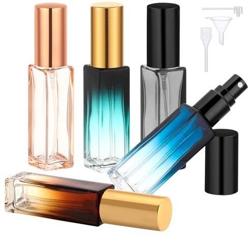 Segbeauty Bote Colonia Recargable, 5 Piezas 10ml Botella Spray de Vidrio, Recargable y Portátil, Perfume Atomiser para Fiestas, Regalo, Viajes Accesorios