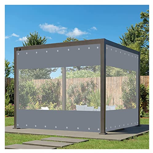 KFDDO Rideau Pergola Extérieure Imperméable Bâche Terrasse Transparente, pour Jardin, Porch, Rideaux Latéraux Tente avec Œillet, sur Mesure(2x2.2m)