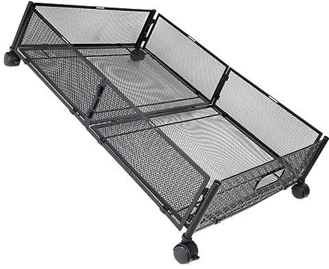 VILLFUL Organizer Sottoletto Pieghevole in Acciaio Con Cassetti Su Ruote, Contenitori Multiuso Per Camera e Soggiorno