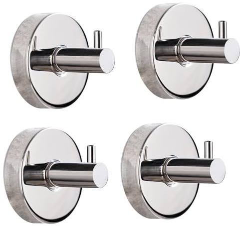 Gancio a ventosa per asciugamani da bagno, senza trapano, ganci a ventosa per doccia, in acciaio inossidabile, gancio per asciugamani da doccia, per bagno, cucina, porta in vetro, specchio, argento