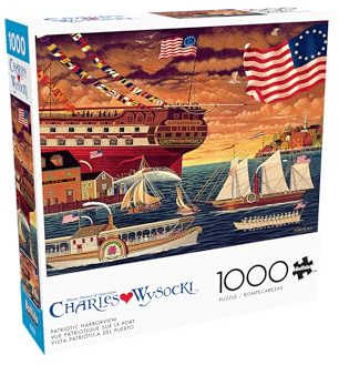 Buffalo Games Wysocki Harborview Jigsaw Puzzles for Adults 1000 Pieces | For Adults, Precision-Cut Pieces with Snapfit, Full-Color Reference Poster, Thicker Board, Minimal Puzzle Dust