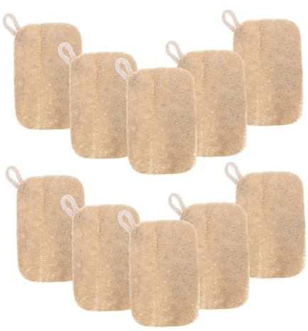 MERRYHAPY 10 Piezas Estropajos de Lufa Naturales para Lavar Platos de Esponjas Ecológicas para Cocina Limpieza Sin Arañazos Material y Seguro para Ollas Sartenes