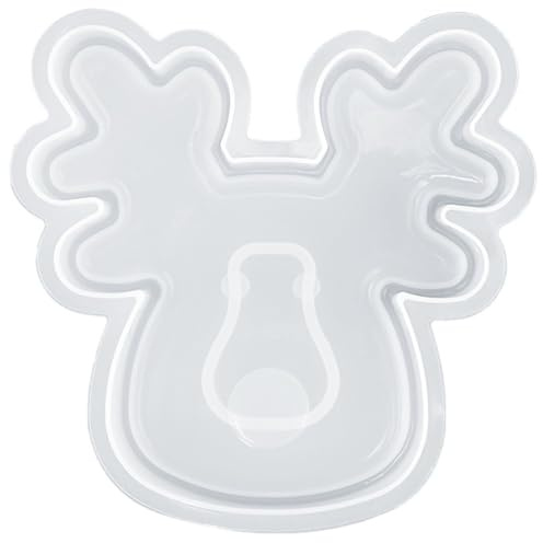Stampi in Resina Siliconica Natalizia, Kit Di Stampi Per Vassoi a Forma Di Renna Per Resina Epossidica, Produzione Di Gesso, Stampi in Resina Per Piatti Decorativi Multifunzionali Per Le Feste, Tazze