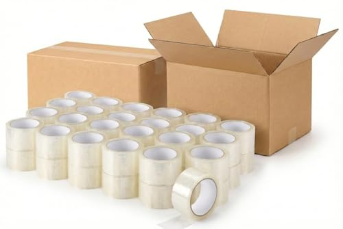 Générique Ruban Adhésif Transparent 48 mm x 100 m – Épaisseur 48 Microns – Ruban d’Emballage Fort pour Cartons, Colis et Déménagement (20)