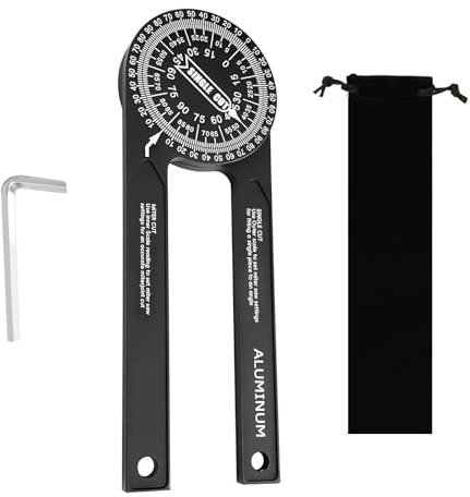 Flintronic Winkelmesser Metall, Handwerker, 360°, Aluminium Gehrungswinkelmesser, Präzisionslasergravierten Skalen, Schmiege Winkellineal für Holzarbeiten Heimarbeit DIY