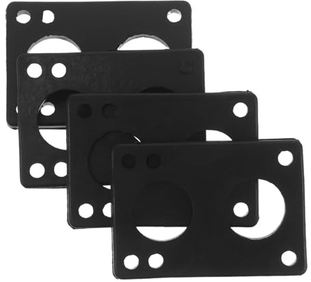LOORGVEL 4 Almohadillas Elevadoras de Goma Negra para Patineta 6mm, Amortiguadores Antivibración y Antimordidas para Tablas Cruiser y Longboard, Accesorio Deportivo Duradero