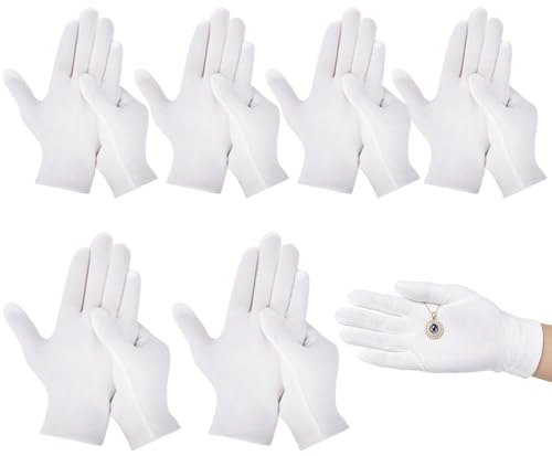 Generico Damhandskar, 12-pack, multifunktionell stretch - bröllopshandskar för män - för kontor cosplay halloween bröllop sömn inspektion smycken