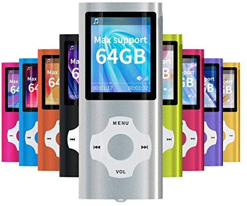 Mymahdi – Digital, Compact et Portable Lecteur MP3/MP4 (Max Support 64 Go Carte Memory) avec Photo Viewer, E-Book Reader et Radio FM Enregistreur Vocal et vidéo vidéo en Argent