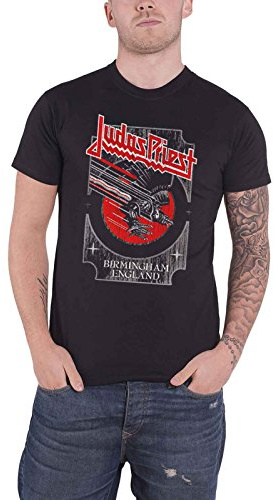 Judas Priest T Shirt Argenté and Rouge Vengeance Logo Nouveau Officiel Homme Size M