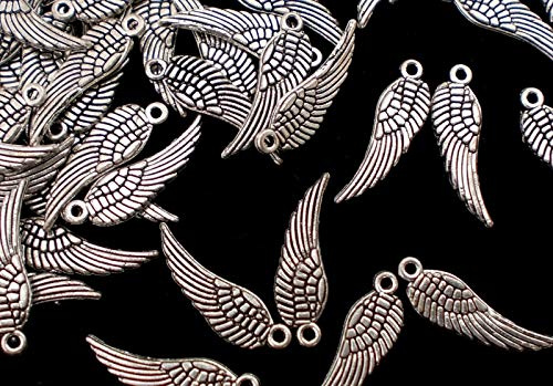 100 FLÜGEL Anhänger Engelsflügel 17x5mm Schutzengel Glücksbringer Metall