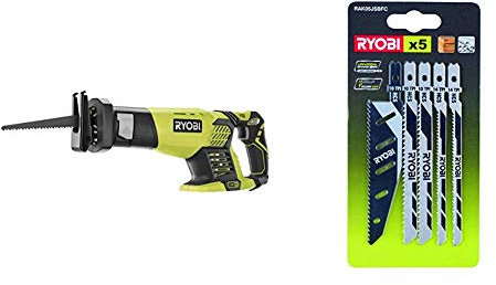 Ryobi RRS1801M - Sierra eléctrica (1,9 kg) + Ryobi RAK05JSBFC AEG Powertools Set de 5 Piezas