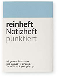 reinheft Notizheft mit Punktraster, flexiblem Softcover Umschlag und 64 Seiten Inhalt, nachfüllbar, Größe M (Blau, M - Din A6)