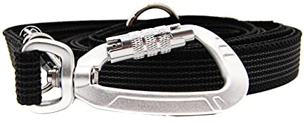 Twinkys Dog Style Dreifach verstellbare Hundeleine gummiert 20 mm breit mit Sicherheitskarabiner 3 Meter Schwarz