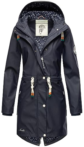 Navahoo Tropical Stormoo - Veste de pluie - Veste de transition - Parka fonctionnelle - Manteau de pluie - Pour femmes Marine M