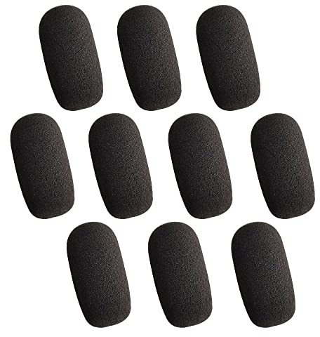 AKSONMN 10-Pack Foam Mic Covers for Wireless Laval.Operations Microphones - 1.4 Ball-Type Windscreen for Clear Audio, Fits Podcasting, Vlogging, Interviews
