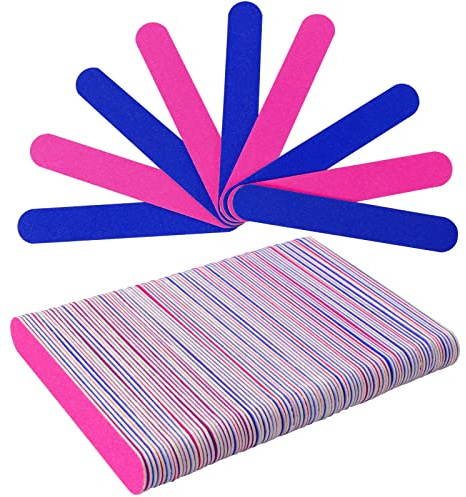 Hanyousheng Mini Professional Lime per Unghie, 100 Pezzi Monouso Lime per Unghie a Due Lato Smeriglio Bordi, Strumenti di Manicure 180/240 Grana Lima per Unghie a Due Lato per Uso Domestico e Salone