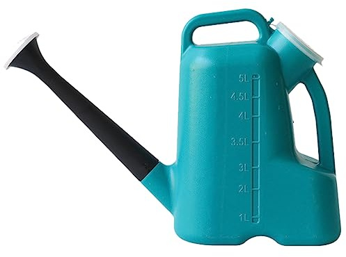 QUINTRA 3L Kunststoff Sprinkler Gießkannen mit langem Auslauf und Deckel, große Kapazität, Gartenbewässerungswerkzeuge Urlaubsbewässerung Zimmerpflanzen (Blue, One Size)
