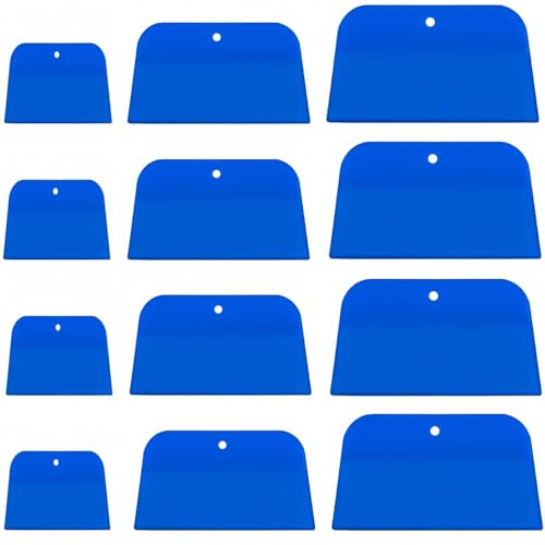 Accfore Lot de 12 écarteurs de remplissage de carrosserie en plastique dur pour application de mastic, vernis, calfeutrages et peinture (bleu)
