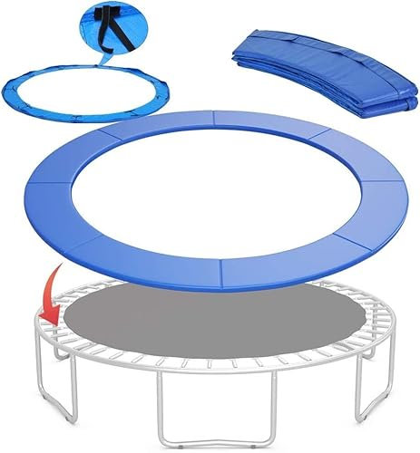 MaiBuL Trampolin-Ersatz-Sicherheitspolster, Federabdeckung, passend for runde Rahmen, reißfester Kantenschutz, blau (Size : 16FT)