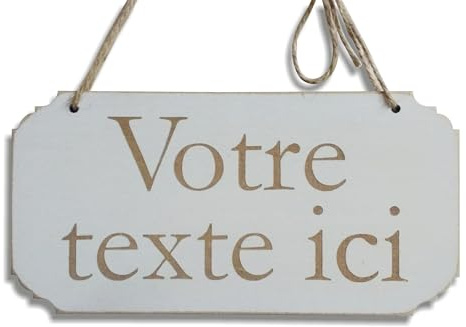 PlaqueMarket | Panneau en Bois Personnalisée avec Votre Texte | Personnalisable Plaque de Porte Cadeau d'anniversaire Pancarte de mariage Suspendue Maison Toilette Magasin Chambre