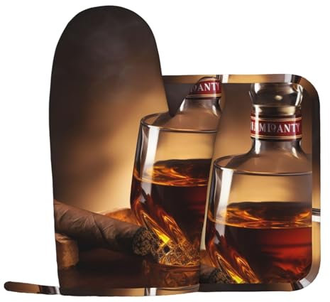 Brandy Ofenhandschuhe und Topflappen, Silikon, rutschfest, hitzebeständig, heiße Pads für Küche, Kochen, Backen, Grillen, 2 Stück