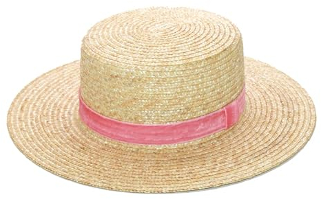 Sonnenhut Strohhut Hut Frauen Mode Samt Band Strohhut Flache Top Sonnenhut Damen Strand Mütze Verkleiden Sich Rosa