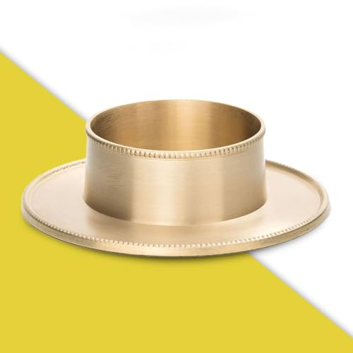 WikaKerzen Kerzenleuchter für Kerzen - Kerzenständer in Silber & Gold gebürstetem Messing Metall - Kerzenhalter für Hochzeits-, Kommunions- & Taufkerzen (Gold, Ø 5 cm)
