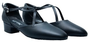 Anniel 2181 - Scarpe da Ballo Broadway,Suola in Crosta,Tomaia in Pelle,Tacco 3,5 cm. Made in Italy (Nero, Sistema Taglie Calzature EU, Adulto, Donna, Numero, Media, 39)