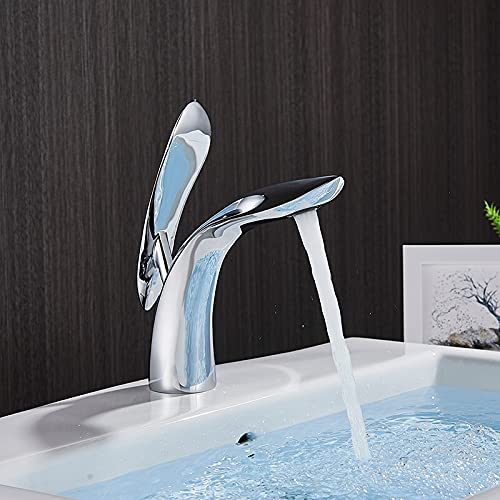 Wasserhahn Badarmaturen, Roségold Messing Waschtischarmatur Massiver Kalt- und Warmwassermischer Badarmatur Einhebelmischer Wasserspülhahn Einfach zu montieren