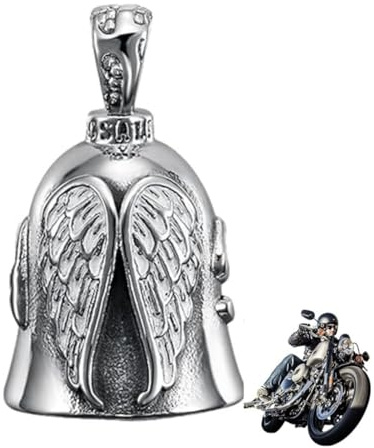 FAINCA Guardian Bell Biker Bell 4,3 x 2,3 cm Motorrad Glocke Glücksbringer | Motorradglocke Glücksbringer Fahrradglocke Motorrad für Segne den Frieden Anhänger Motorcycle für Retro Ebike Mountainbike