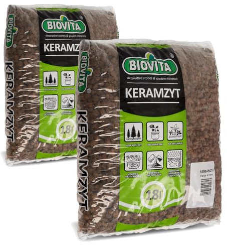 Pullmer Argilla espansa per piante 36 l, 8-16 mm, granulato di argilla per drenaggio, substrato idroponico, granulato