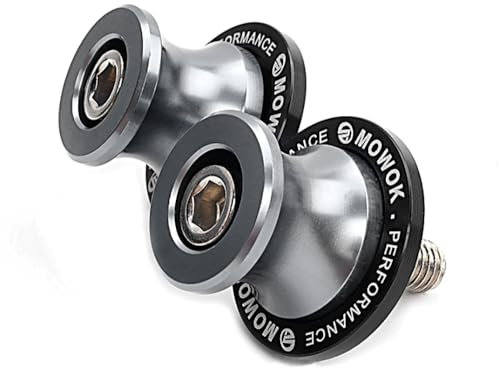 MOWOK M8 Diábolos Moto Basculante Bobina de Deslizadores Tornillo del Soporte para S1000 R XR RR, GSR 600 750 GSXR GSXS 1000 GSX-8S Vstrom SV650, CBR 600 1000 900 954 RR Trident 660 Monster (Gris)