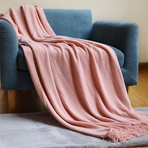 Lussuosa coperta in cashmere lavorata a maglia per divano letto morbida e accogliente leggera coperta da viaggio con frange elegante motivo delicato trama perfetta per il pisolino elemento decorativo