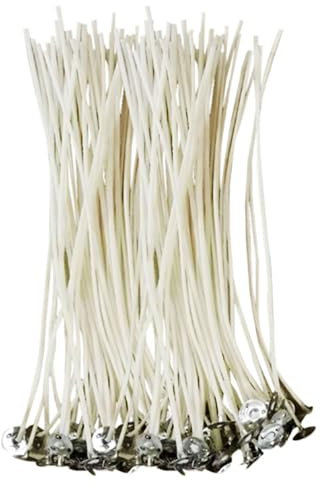 CZ Store® -Ljusveke |50-pack, 20 cm lång|✮LIVSTÅNG GARANTI✮ Naturlig ekologisk bomull, förtvättad med sojavax, långvarig, ren, luktfri, ingen svart rök, PDF-ljusguide
