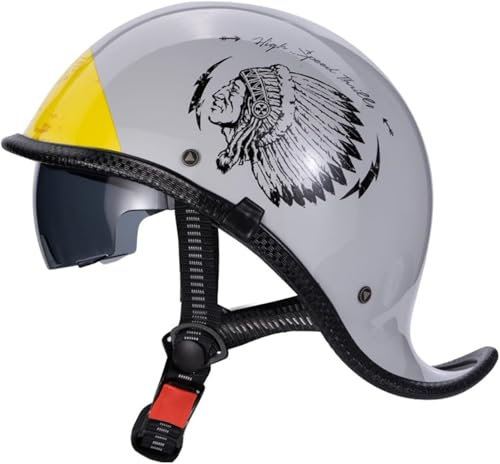 GKCEGHKS Casco A Scodella Scooter Motorino ECE Omologato Aperto Caschi da Moto Mezzo Elmetto Moto retrò Mezzo Casco da Motociclista Vintage Caschi Cromwell Caschi Portatile Mezzi Caschi Jet
